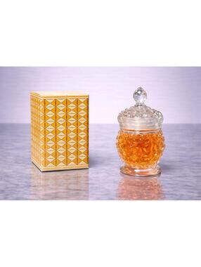 Avon 1970s Crystal Facets Roses Roses Cologne Gelee Jar With Box, 2.5x5”